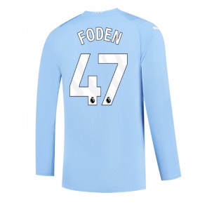 Manchester City Phil Foden #47 Replica Home Stadium Shirt 2023-24 Long Sleeve